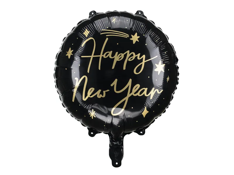 Globos negros latex Happy New Year • Mi Fiesta de Papel