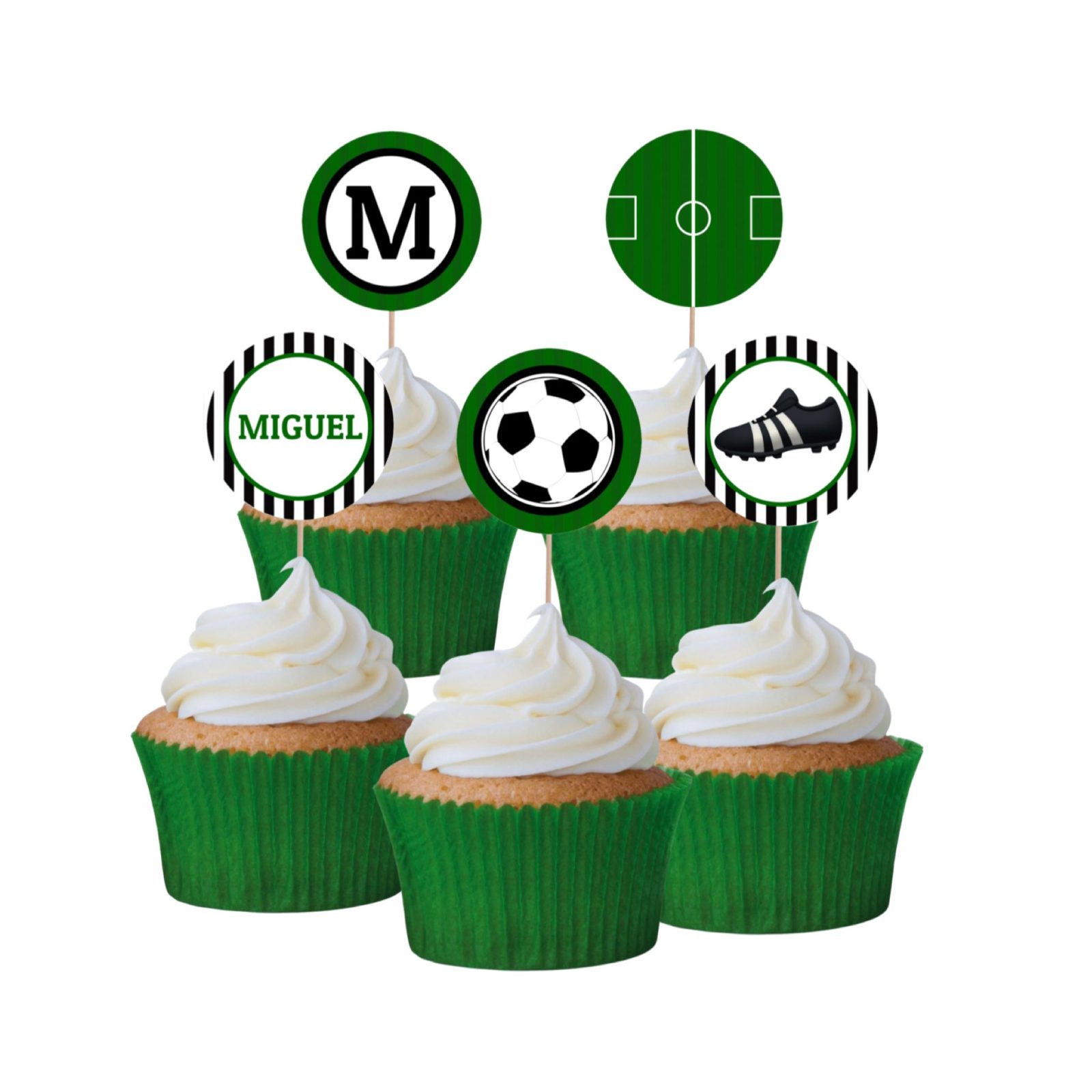 Cartelitos cupcake fútbol • Mi Fiesta de Papel